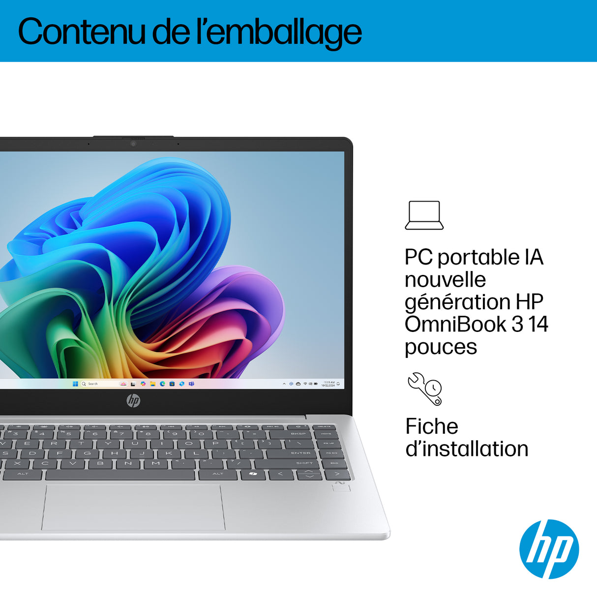 PC Portable HP Omnibook 3 14-ha0015nf - Windows 11 - 14 FHD IPS - Ryzen AI 5 340 - RAM 16Go - Stockage 512Go SSD - AZERTY