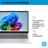 PC Portable HP Omnibook 3 14-ha0015nf - Windows 11 - 14 FHD IPS - Ryzen AI 5 340 - RAM 16Go - Stockage 512Go SSD - AZERTY