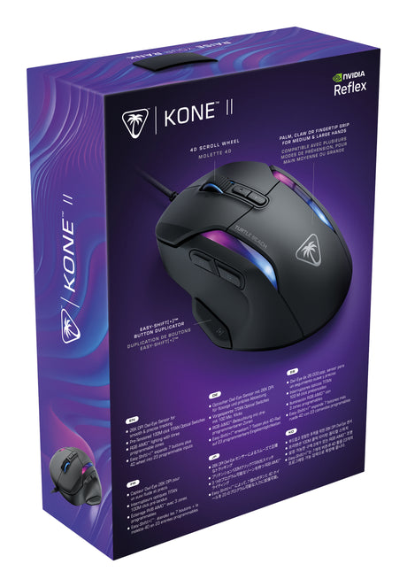 Souris gaming sans fil - Turtle Beach Kone™ II - Ultra légere - Noir, 26 000 DPI, 23 fonctions personnalisables
