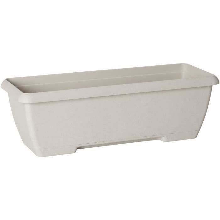 Jardiniere - GARDEN ID Teramo - Blanc 60 cm - SoliditÈ - RÈserve d'eau intÈgrÈe - RecyclÈ & 100% recyclable - Volume pour plantes