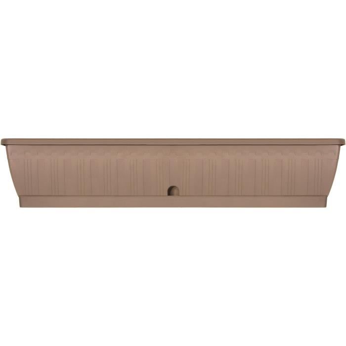 Planter - GARDEN ID Terraflor - Taupe 100 cm - Solidity - Water reserve - Recycled &amp; 100% recyclable - Volume for plants.