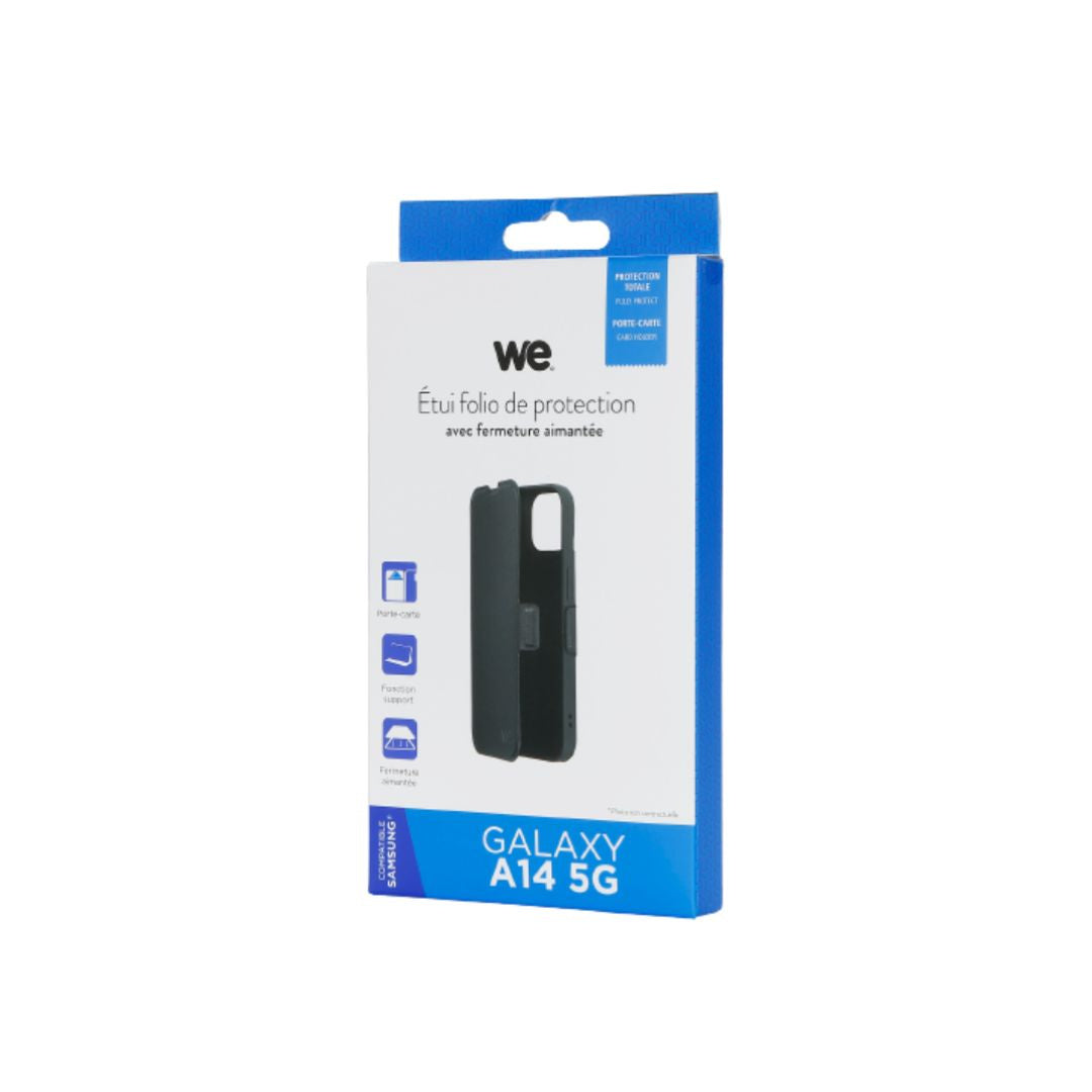 WE Etui folio FERMETURE AIMANTEE SAMSUNG GALAXY A14 4G/5G Noir