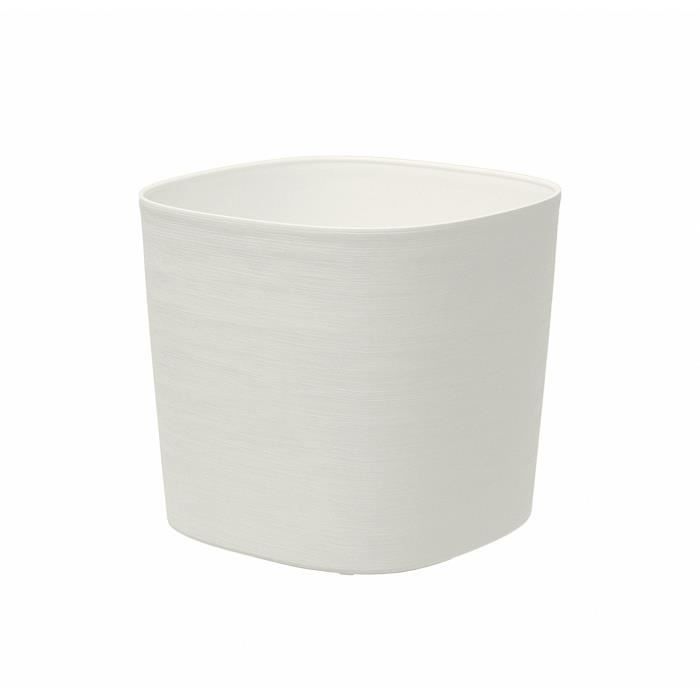 Pot with water reserve - GARDEN ID Respect - White 25 x 25 cm - 100% household waste - 100% recyclable - Structured surface