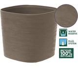 Pot avec rÈserve d'eau - GARDEN ID Respect - Taupe 25 x 25 cm - 100% dÈchets mÈnagers - 100% recyclable - Surface structurÈe.