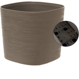 Pot avec rÈserve d'eau - GARDEN ID Respect - Taupe 25 x 25 cm - 100% dÈchets mÈnagers - 100% recyclable - Surface structurÈe.