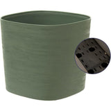 Pot avec réserve d'eau - GARDEN ID Respect - Vert de gris 40 x 40 cm - 100% déchets ménagers - 100% recyclable - Surface structurée.