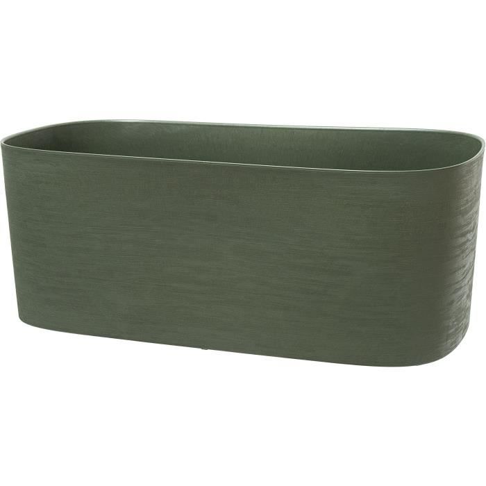 Jardiniere XL a rÈserve d'eau - GARDEN ID Respect - Vert de gris 80 x 38 cm - 100% dÈchets mÈnagers - 100% recyclable