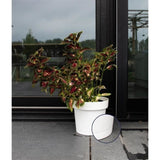 Pot a réserve d'eau - GARDEN ID Glamour - Blanc 40 cm - Surface granuleuse - Intérieur/extérieur - Design épuré.