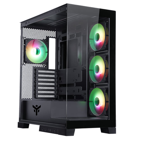 Boitier Moyen Tour ATX iTek Showbui 45 RGB avec panneaux vitrés (Noir)
