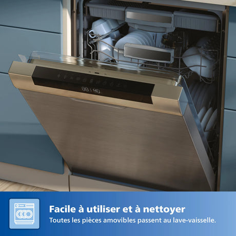 Friteuse sans huile - PHILIPS - NA150/00 - Airfryer Série 1000 - Panier flexible 7.L - Séparateur amovible - 2400W - Noir