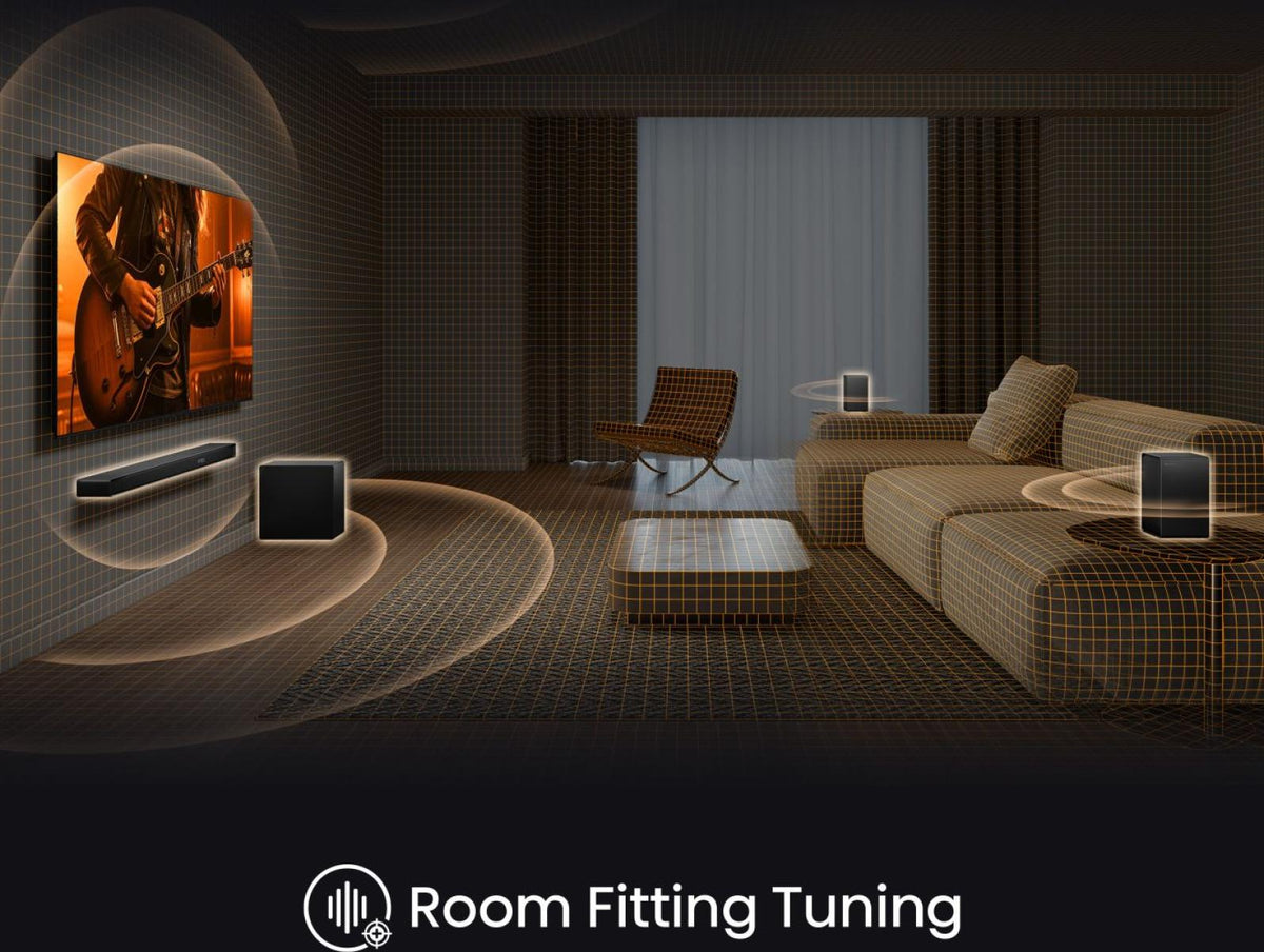 Barre de son - HISENSE - AX5140Q - 5.1.4 Canaux - Dolby Atmos & DTS:X - 520W - Caisson et enceintes arriere sans fil - HDMI eARC