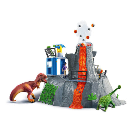 Expédition au grand Volcan, 1 figurine de chercheuse et 2 jouets dinosaures, Pour enfants des 5 ans, Schleich 42564 DINOSAURS