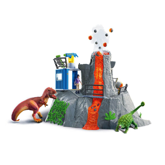 Expédition au grand Volcan, 1 figurine de chercheuse et 2 jouets dinosaures, Pour enfants des 5 ans, Schleich 42564 DINOSAURS