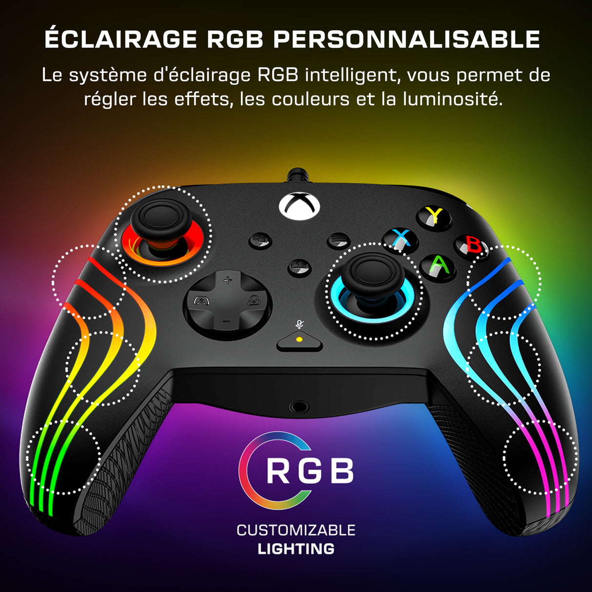 Manette de jeu RGB filaire - TURTLE BEACH - TBC-2002-05 - Afterglow™ Wave - Noir - Xbox/PC