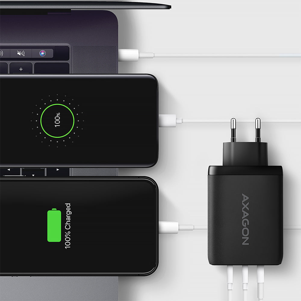 Chargeur secteur Axagon 2x USB-C + 1x USB-A 100W (Noir)