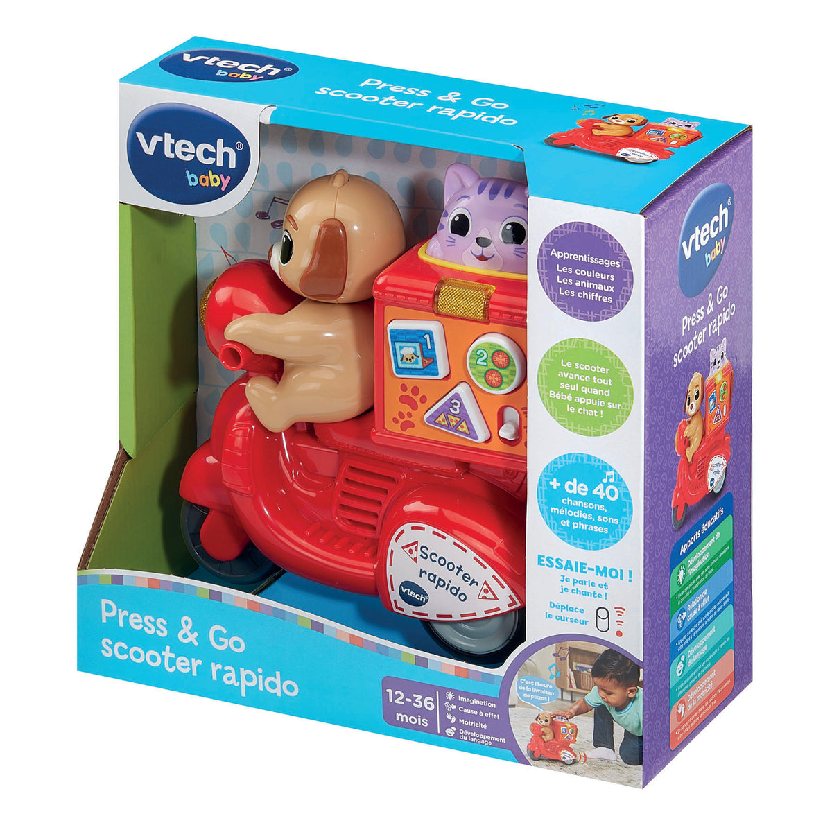 VTECH BABY - PRESS & GO SCOOTER RAPIDO - Rouge