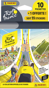 Blister - PANINI - TOUR DE FRANCE 2025 - 10 pochettes + 1 offerte - 55 stickers
