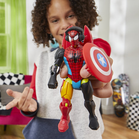 MixMashers SpiderMan, figurine 12 cm personnalisable a mélanger et combiner avec accessoires, Marvel, des 4 ans