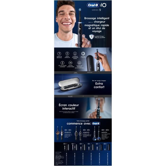 Brosse a dents électrique connectée - ORAL-B -iO 9 XMAS Edition - Noir - Mouvement oscillo-rotatif