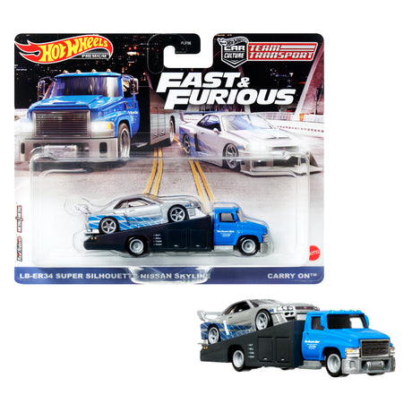 Hot Wheels - Véhicule et Transporteur (modele aléatoire) - Camion / Petite voiture - Des 3 ans FLF56