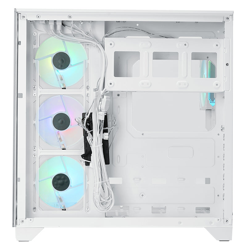 Boitier Moyen Tour ATX iTek Dark Cave Pano RGB avec panneaux vitrés (Blanc)