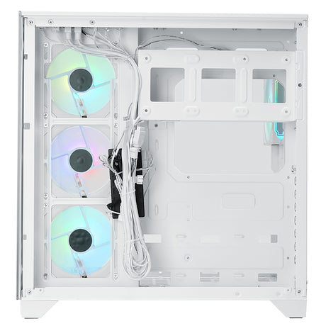 Boitier Moyen Tour ATX iTek Dark Cave Pano RGB avec panneaux vitrés (Blanc)
