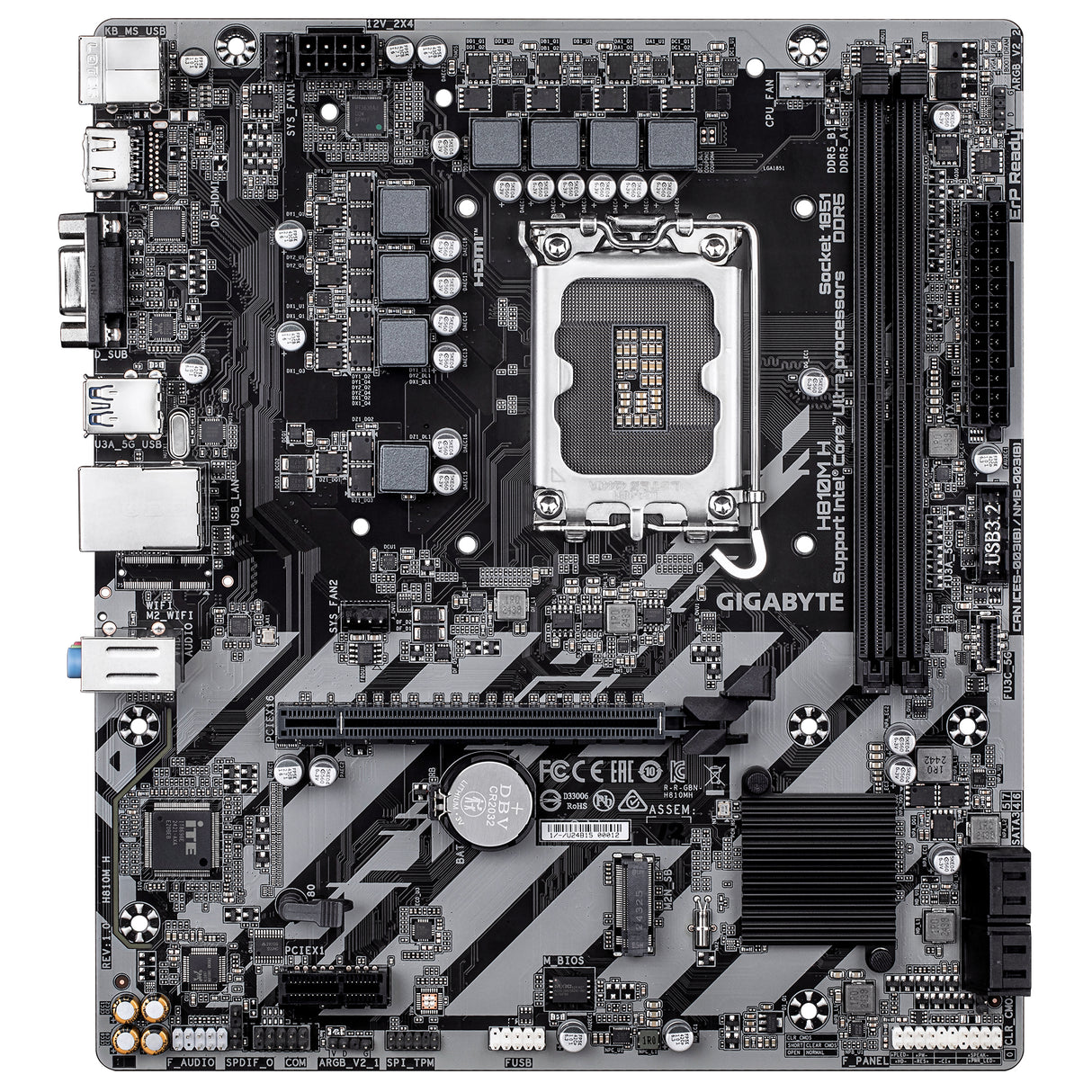 Carte Mère Gigabyte H810M-H (Intel LGA 1851) Micro ATX
