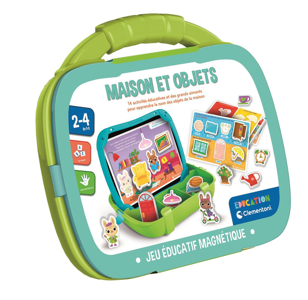 CLEMENTONI - Mallette magnétique - Mots et objets - Apprentissage - Des 2 ans