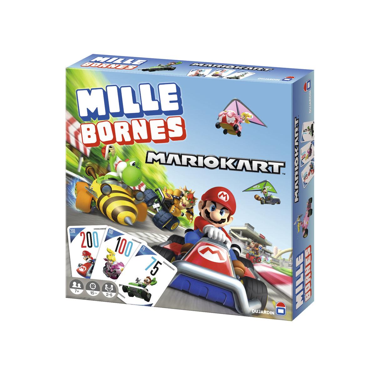 MILLE BORNES MARIO KART 2023 - Jeu de cartes - DUJARDIN - Parcourez les 1000 Bornes aux côtés de Mario et ses amis!