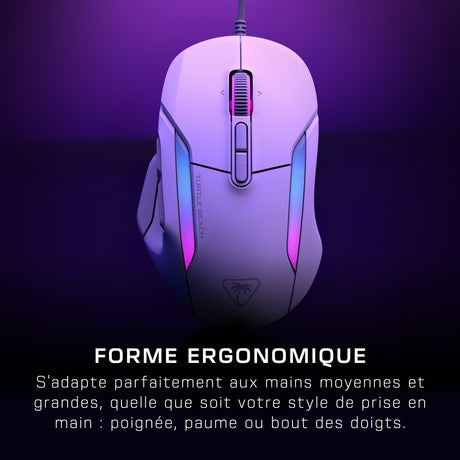Souris gaming filaire - Turtle Beach Kone™ II - Ultra légere - Blanc, 26 000 DPI, 23 fonctions personnalisables