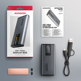 Boitier externe USB-C 3.2 Axagon EEM2-SD2 - S-ATA/NVMe M.2 Type 2280 (Noir)