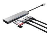 Hub USB-C 3.2 Trust Halyx - 3 ports USB-A + lecteur de cartes (Argent)