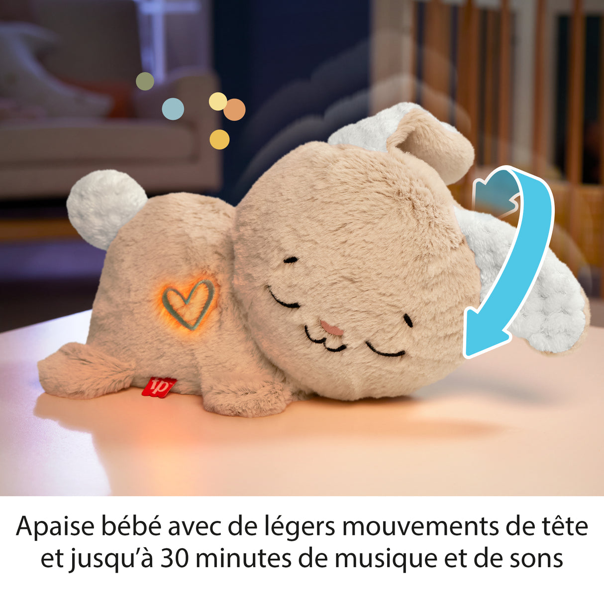 Fisher-Price-Mon Lapin Câlin - Peluche veilleuse - Jouet d'éveil - HXG97