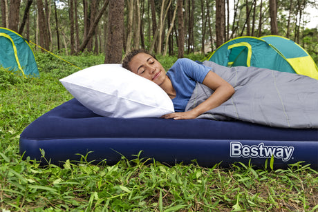 Matelas gonflable camping - BESTWAY - 2 places - 191x137x22 cm avec pompe électrique externe Powertouch