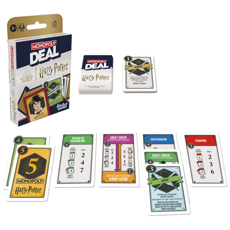 Monopoly Deal Harry Potter, Jeu de cartes rapide 15 min, Hasbro Games, Des 8 ans