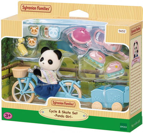 La fille panda, son vélo et sa remorque - Sylvanian Families - 5652
