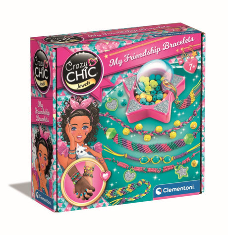 Clementoni Crazy Chic  - Coffret création de bracelets de l'amitié - Perles et fils - Des 7ans