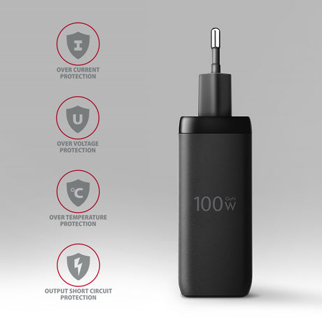 Chargeur secteur Axagon 2x USB-C + 1x USB-A 100W (Noir)