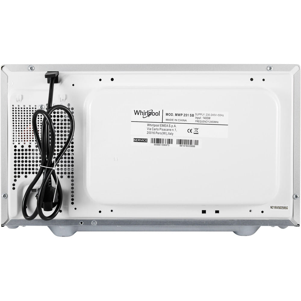 Micro-ondes - WHIRLPOOL - MWP251SB - Silver Black - 900 W - 48,3 x 41,4 x 28,1 cm - 25 L
