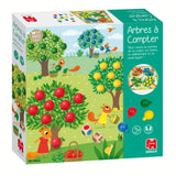 Jeu éducatif - GOULA - Arbres a compter - Pommes en bois et dés