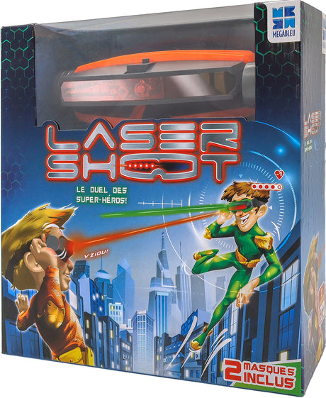 Jeu de société - MEGABLEU - Laser Shoot - Duel au laser avec masques et vies a perdre