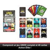 UNO Élite Formula 1 Édition - Jeu de cartes - Avec 4 boosters - Mattel Games - JLV42 - 7 ans et +
