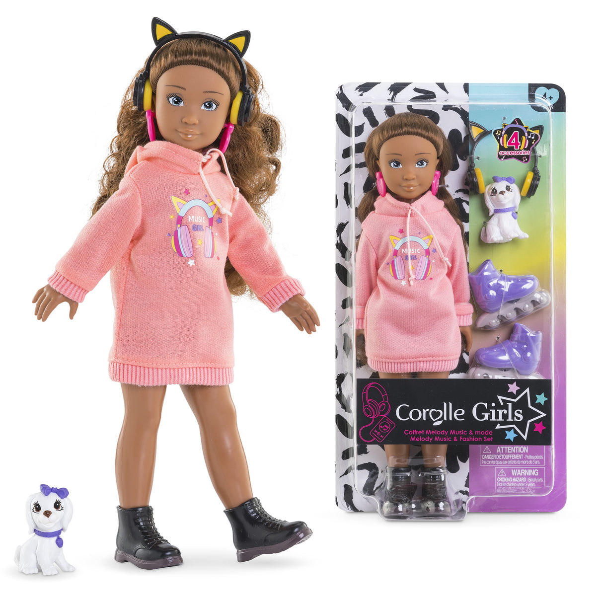 Poupée mannequin - COROLLE - Melody Music & Mode - 28 cm - 4 accessoires - des 4 ans