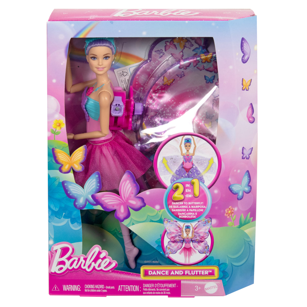 Barbie-De Danseuse a Papillon-Poupée transformation 2 en 1 HXJ10