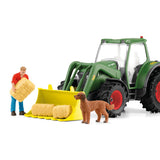 Tracteur et remorque, Coffre schleich avec 1 tracteur, 1 rremorque,  1 figurine humaine articulée, 1 figurine chien, pour enfants