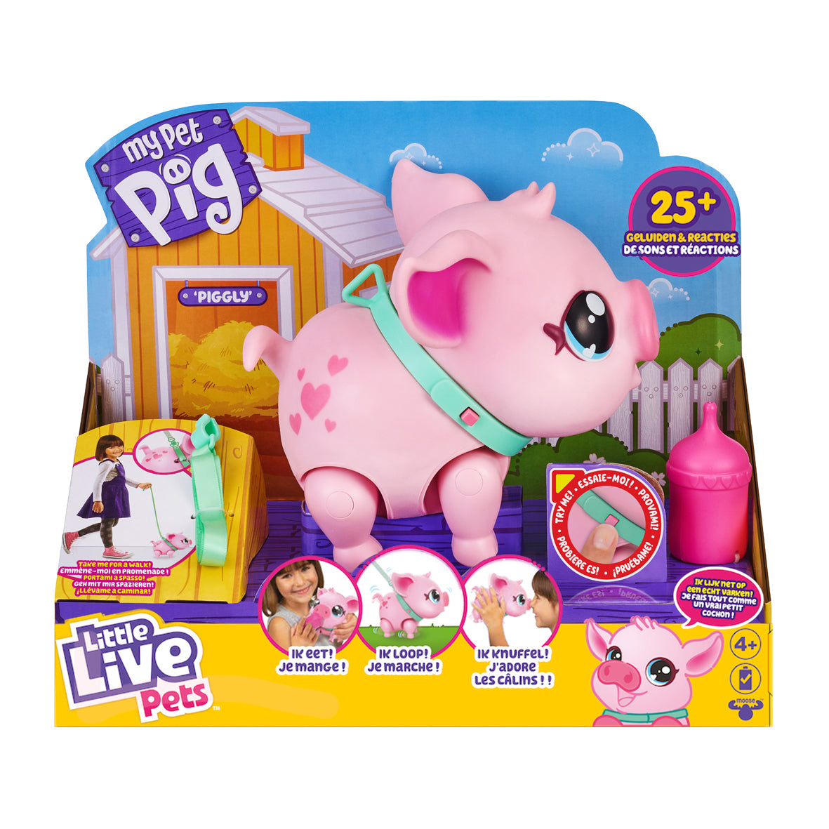 Jouet interactif - MOOSE TOYS - Little Live Pets Cochon rose - A partir de 5 ans - Piles incluses
