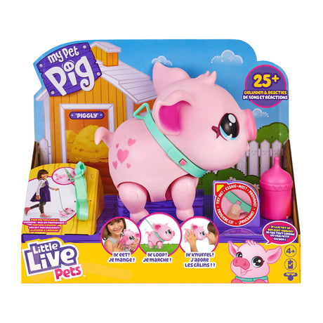 Jouet interactif - MOOSE TOYS - Little Live Pets Cochon rose - A partir de 5 ans - Piles incluses
