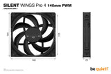 Ventilateur de boitier be quiet! Silent Wings 4 Pro - 14cm (Noir)
