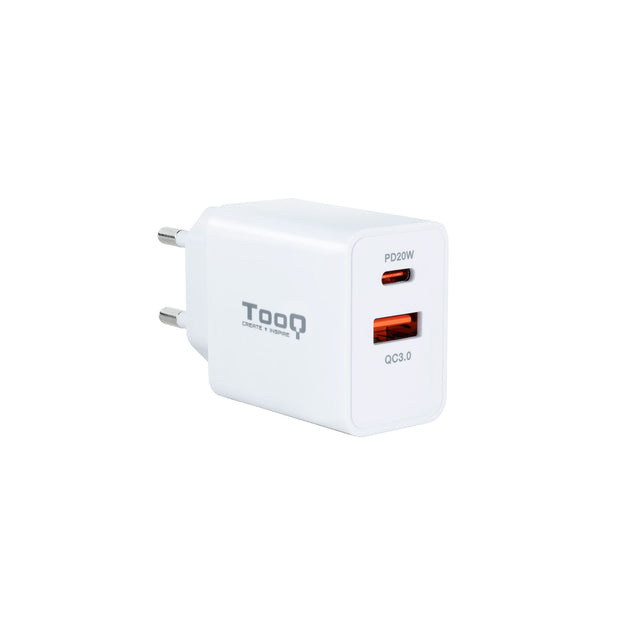 Chargeur secteur TooQ TQWC-2SC04 1x port USB-A + 1x port USB-C 20W (Blanc)