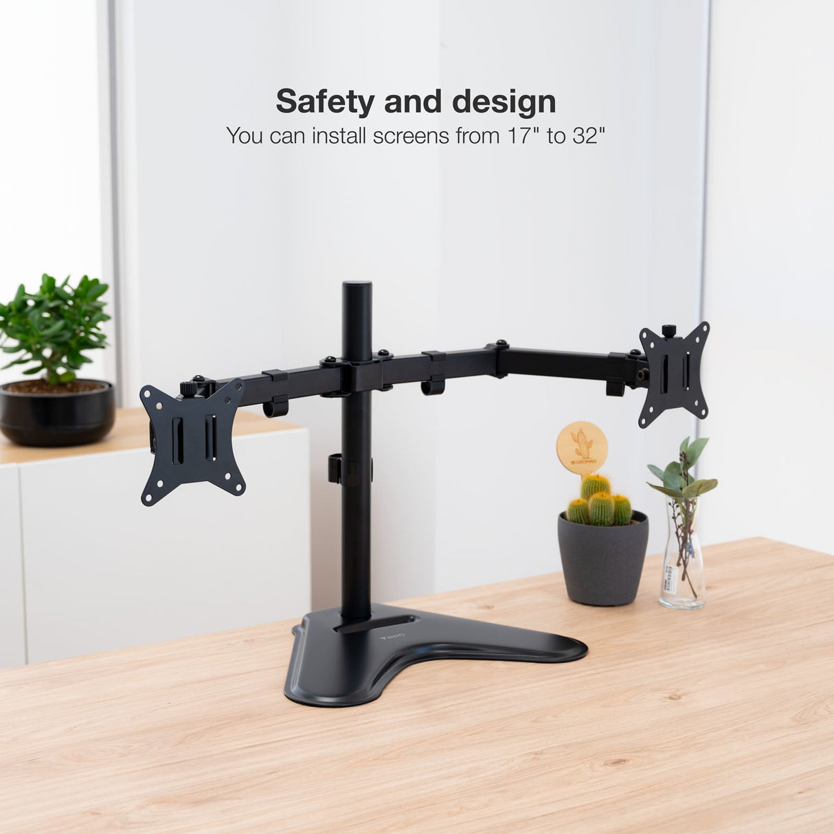 Support double-écran é poser Tooq DB1702TN 17"-32" (9kg max) (Noir)